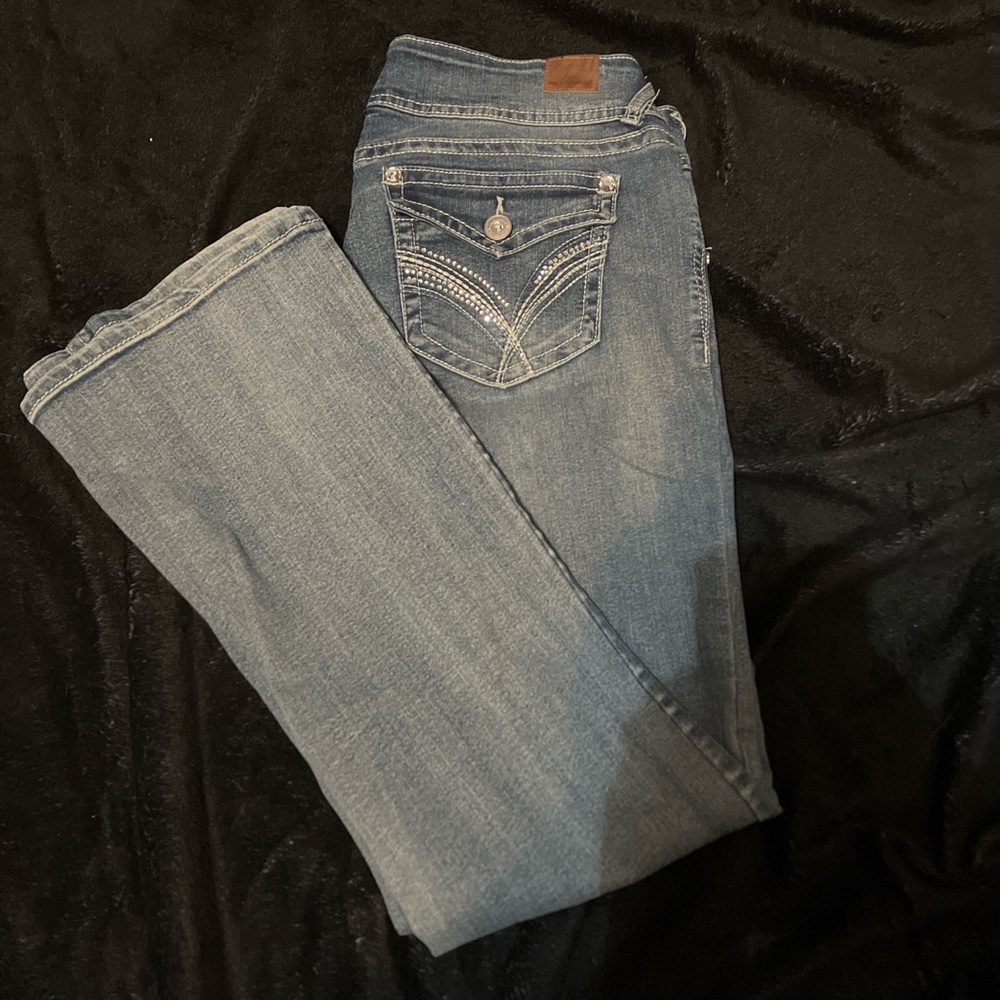Light wash bedazzled willflower jeans